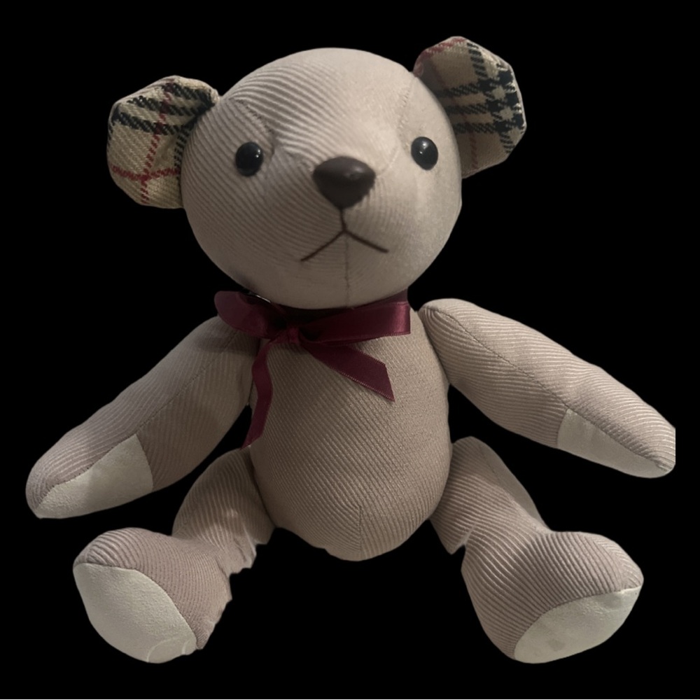 Burberry Beige Teddy Bear with Plaid Ears